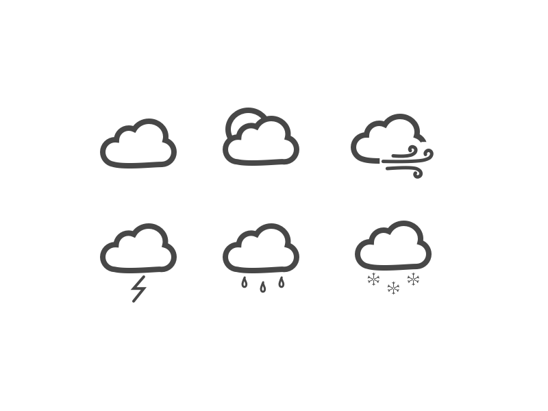 A quick weather icon set featuring clouds.