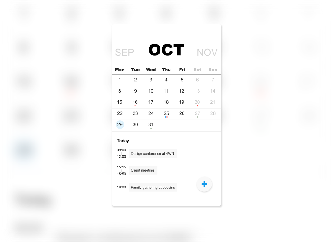 Design concept for a calendar with a todo list feature.